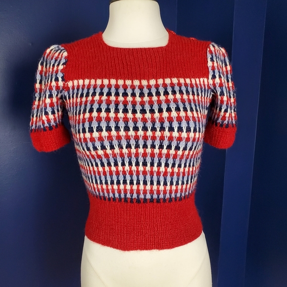 Vintage 40s reproduction sweater,  small - Picture 4 of 4